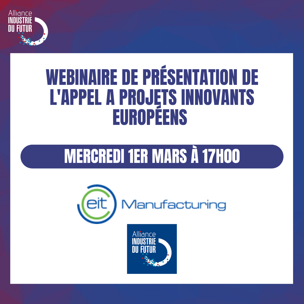 Webinaire de présentation de l'appel à projets innovants européens